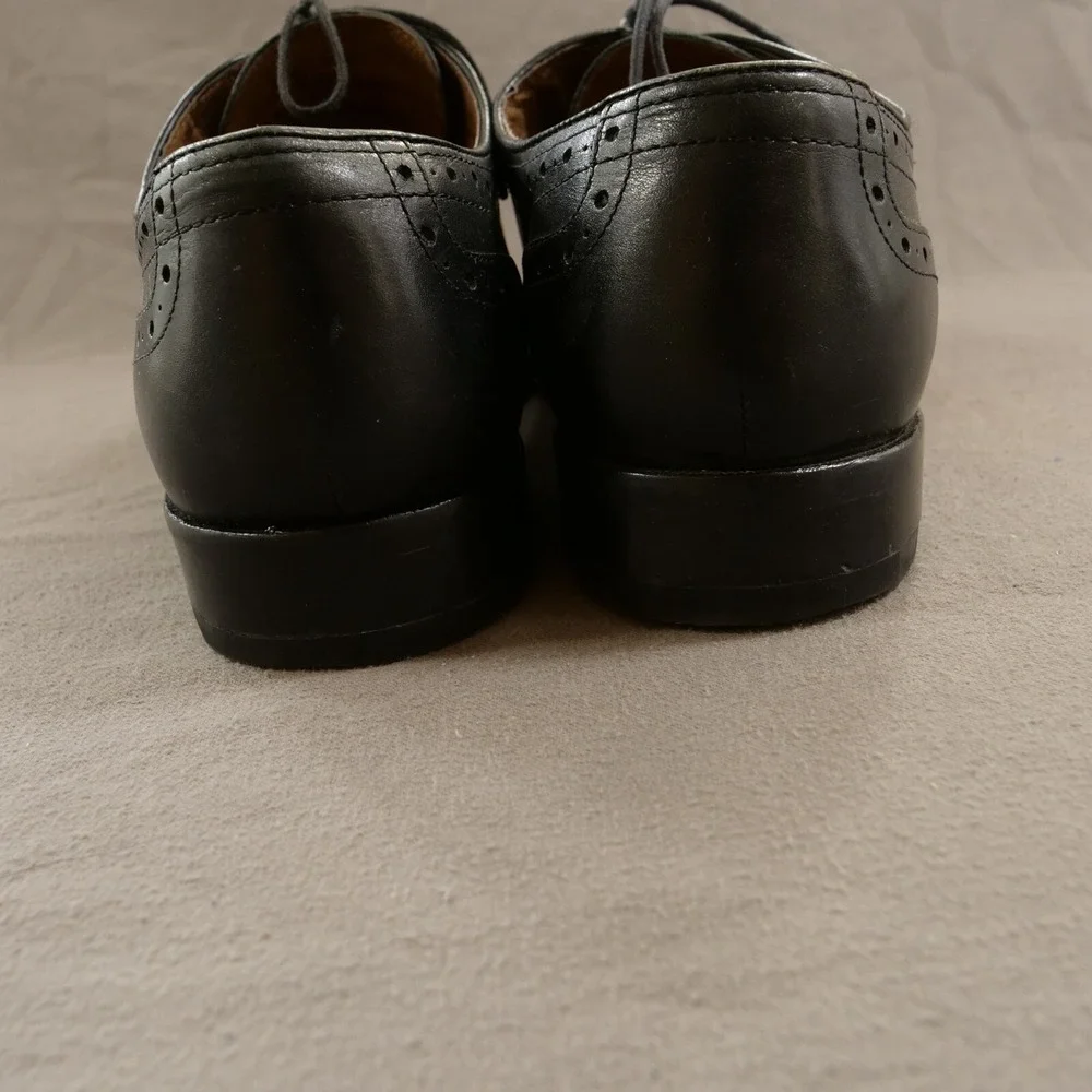 Johnston & Murphy Oxford Mens 9.5 M Black Cap Toe  Lace Up Leather